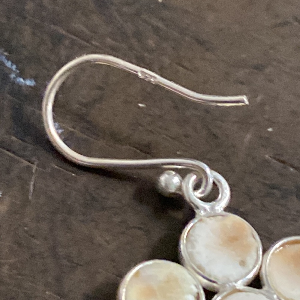 Shiva Shell Sterling Silver Dangle Pierced Earrin… - image 3